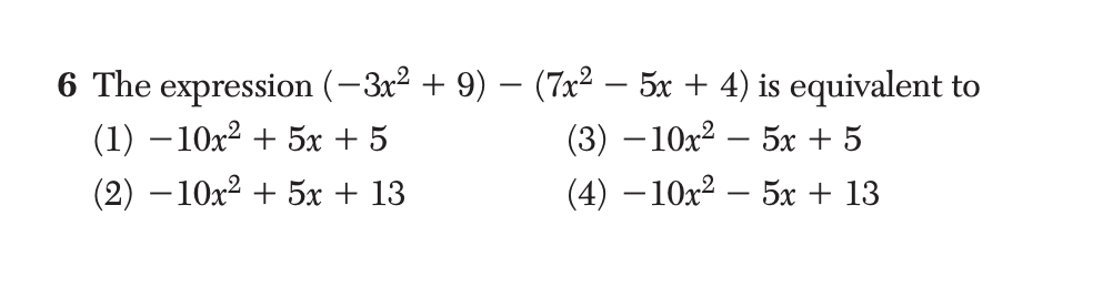 Original screenshot of question 6