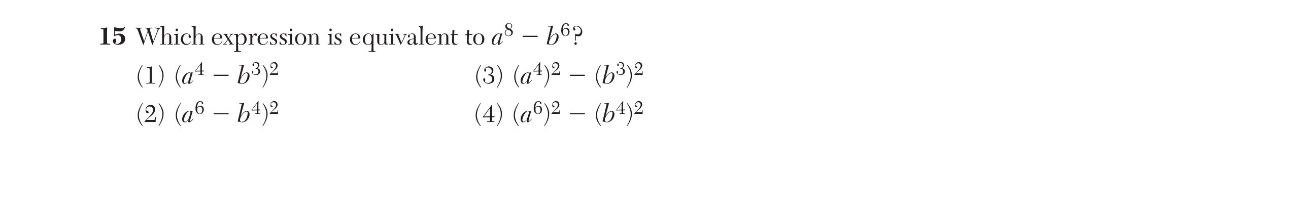 Original screenshot of question 15