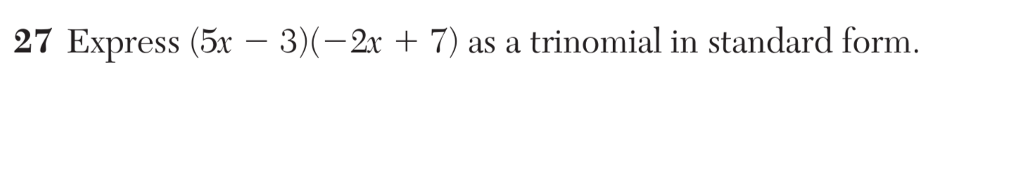 Original screenshot of question 27