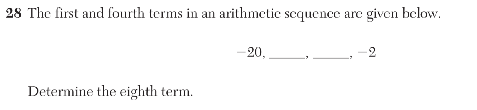 Original screenshot of question 28