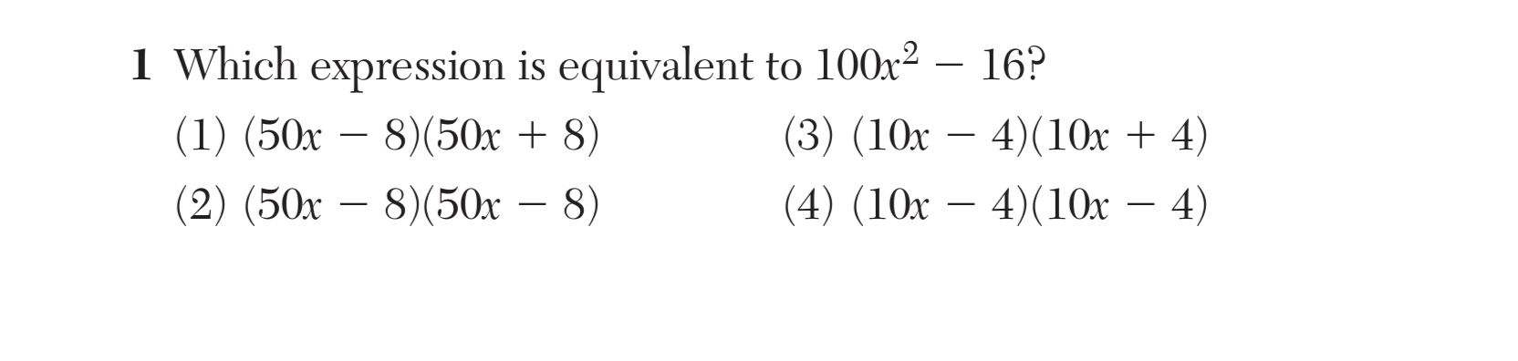 Original screenshot of question 1