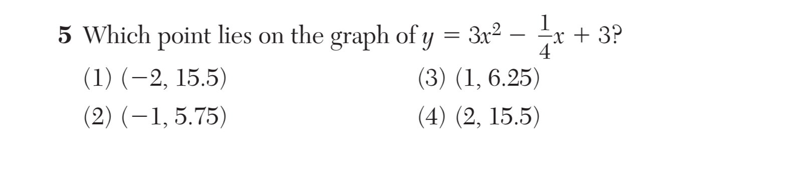 Original screenshot of question 5