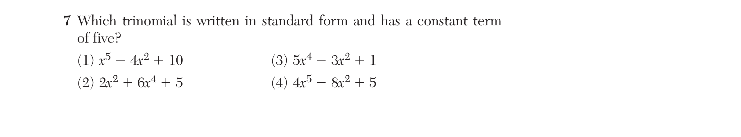 Original screenshot of question 7