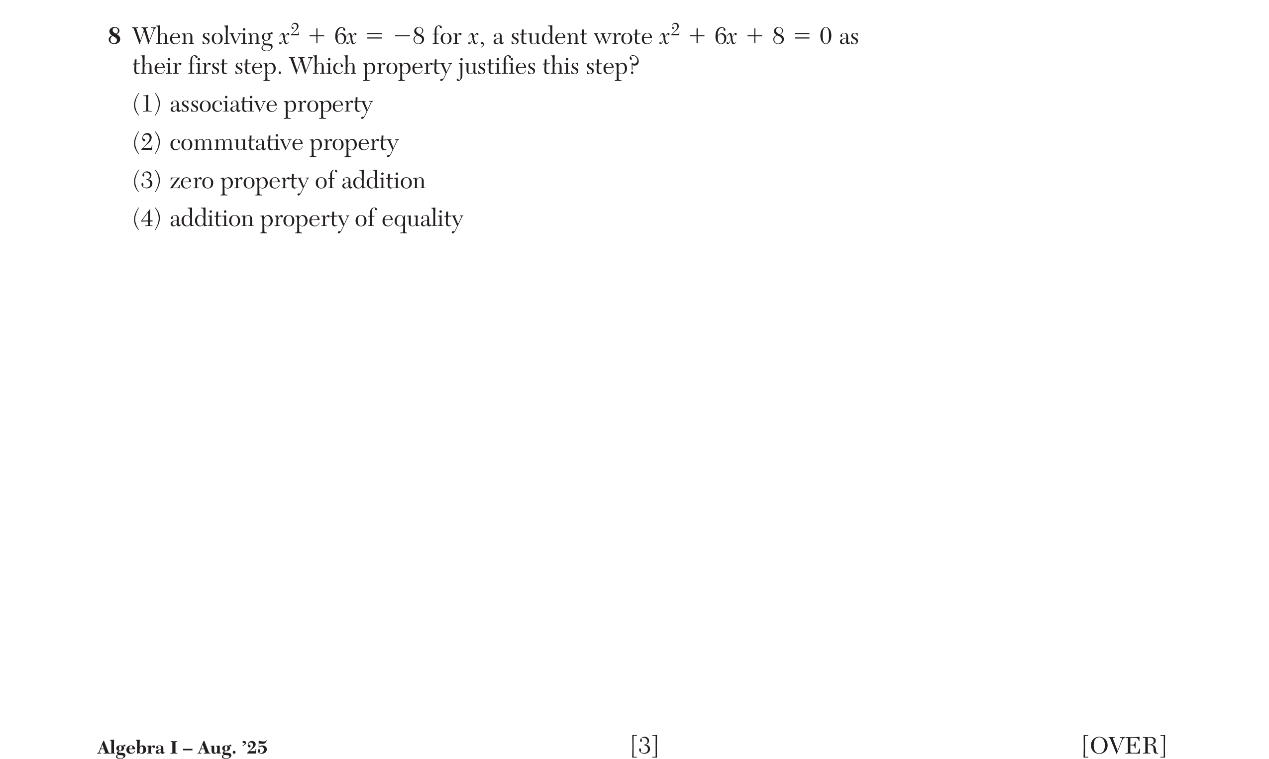 Original screenshot of question 8