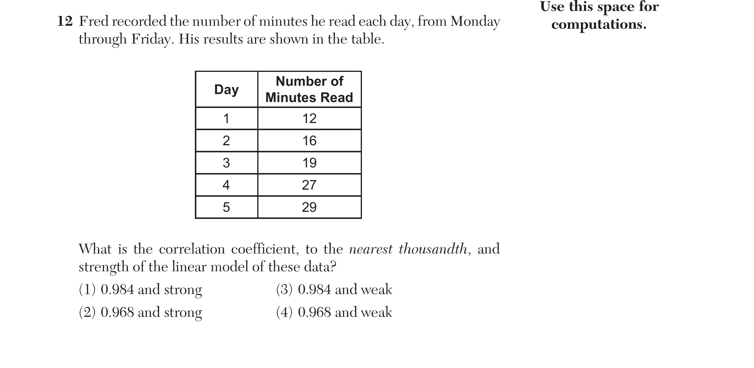 Original screenshot of question 12