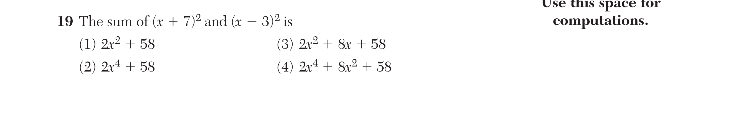 Original screenshot of question 19