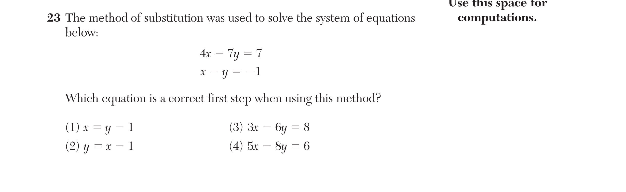 Original screenshot of question 23