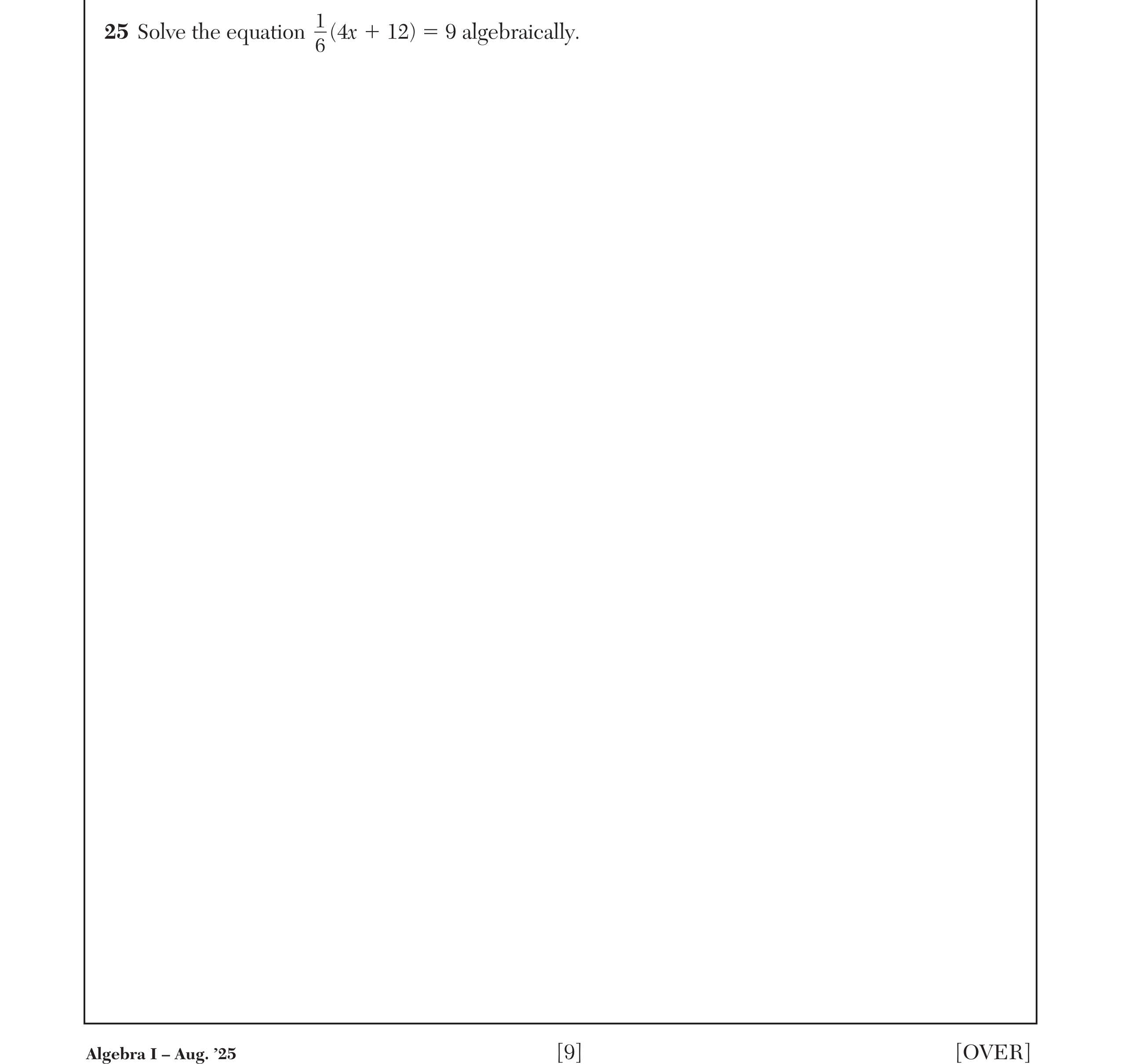 Original screenshot of question 25