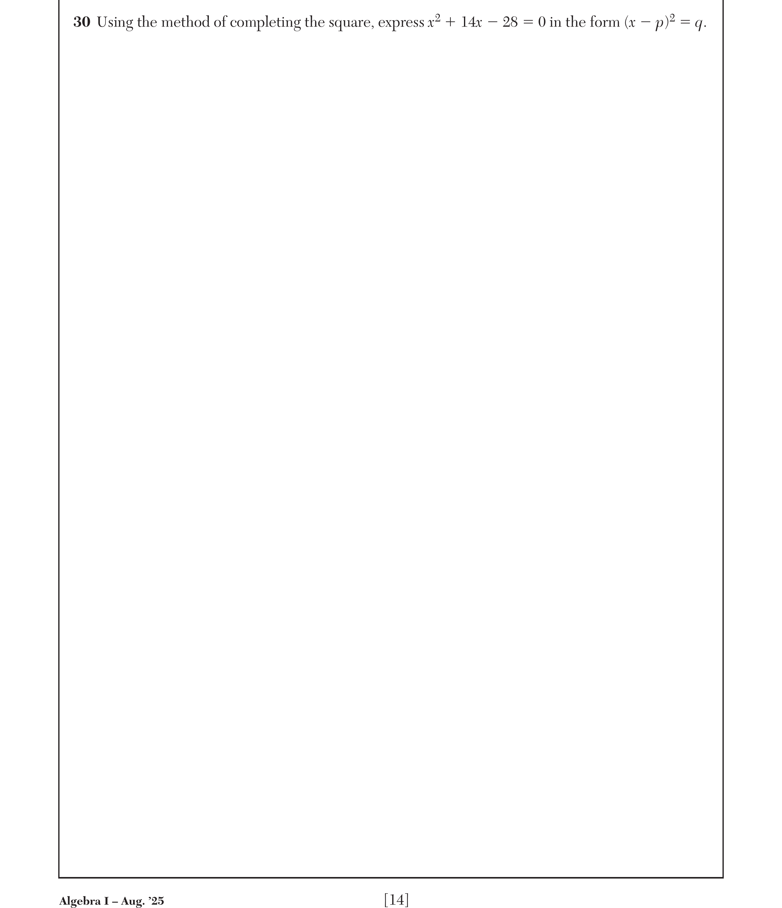 Original screenshot of question 30