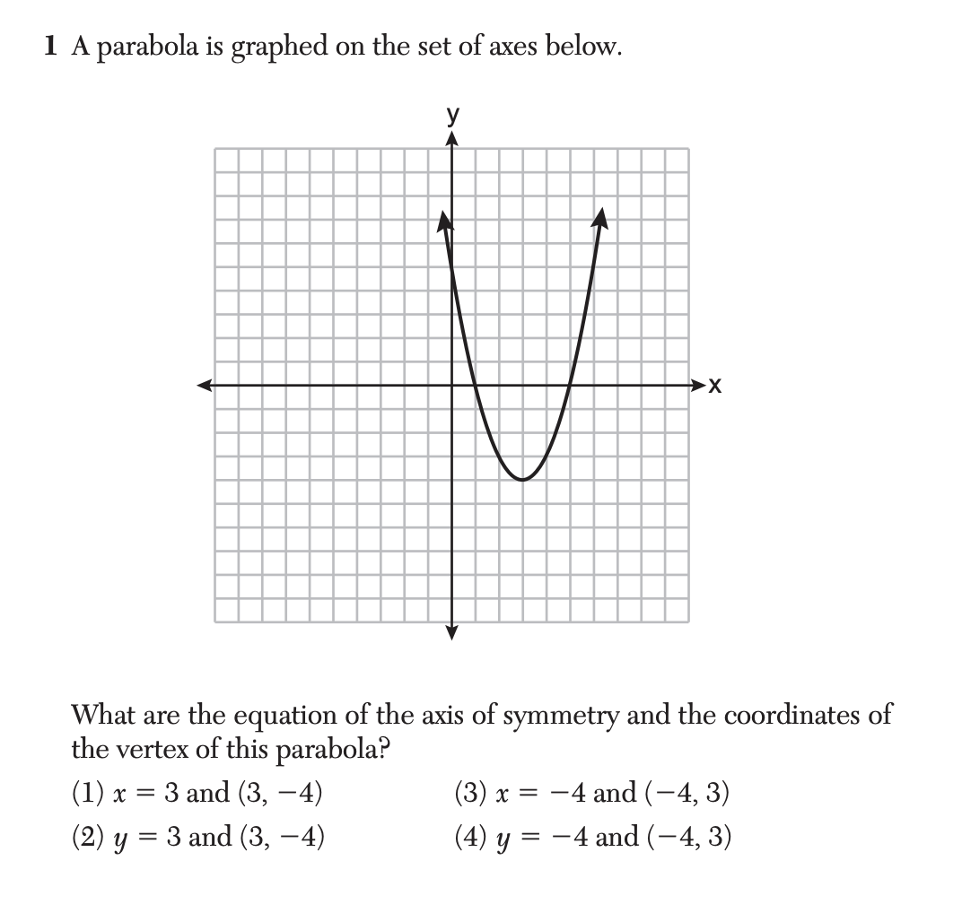 Regents January 2026 Question 1