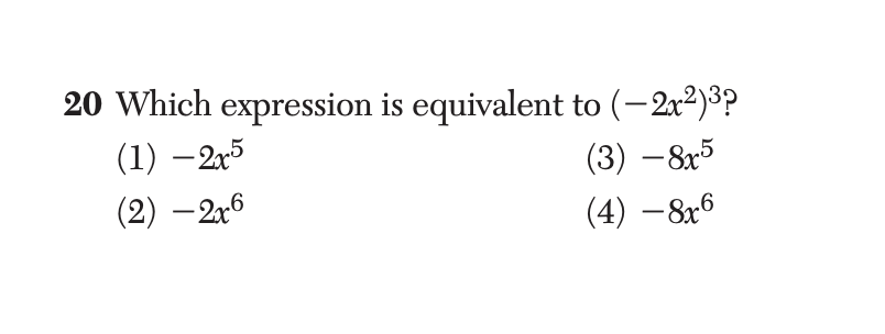 Regents January 2026 Question 20