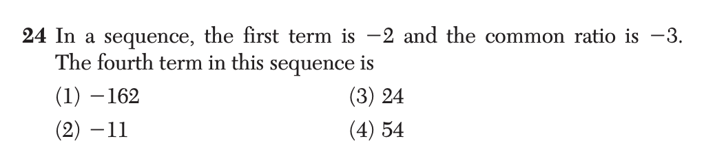 Regents January 2026 Question 24