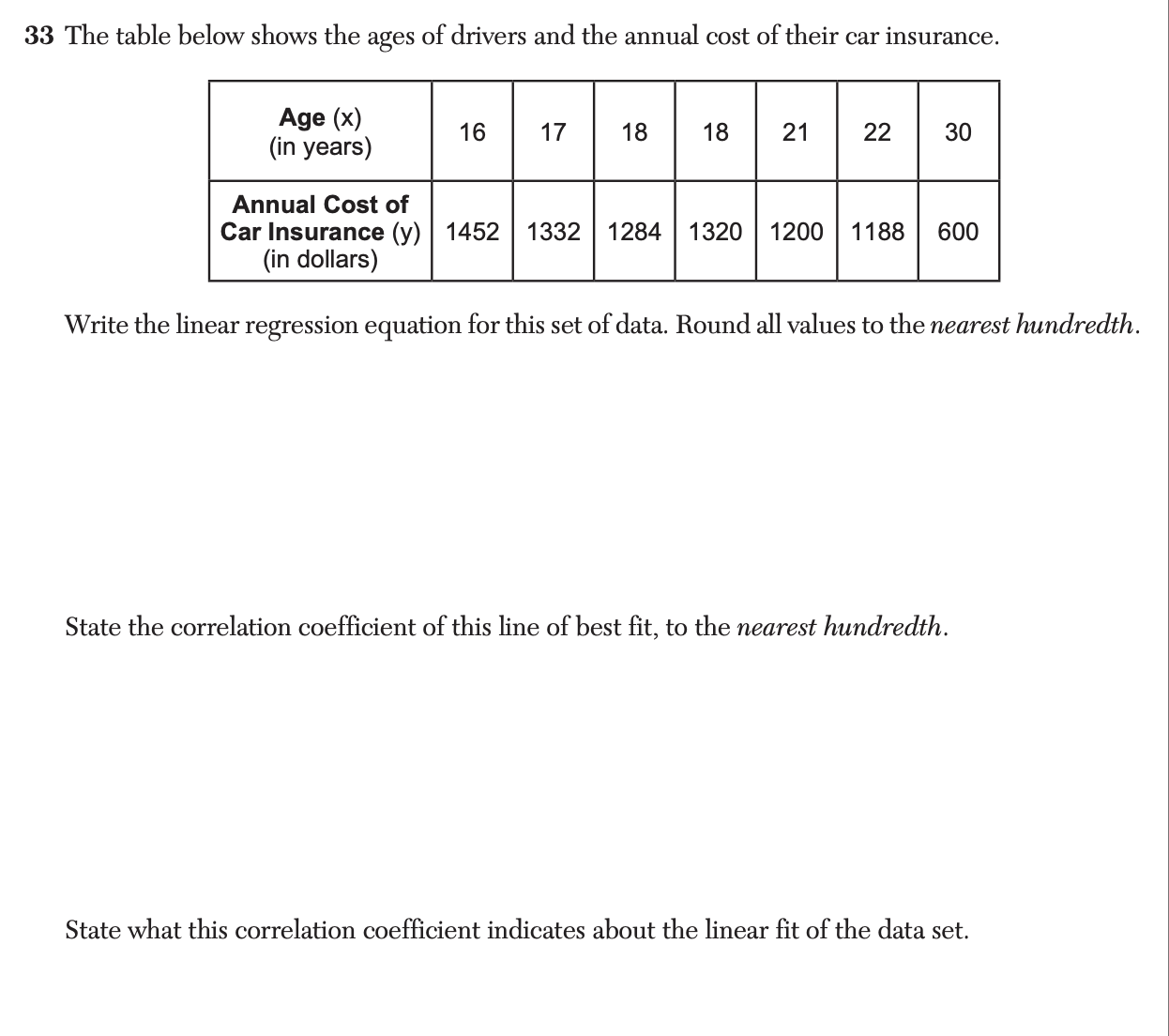 Regents January 2026 Question 33