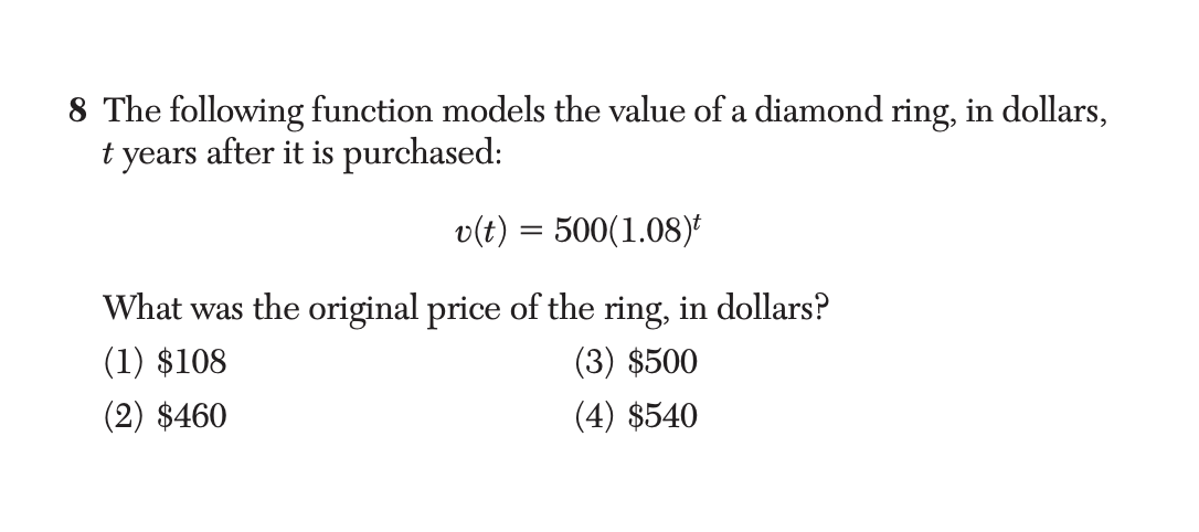 Regents January 2026 Question 8